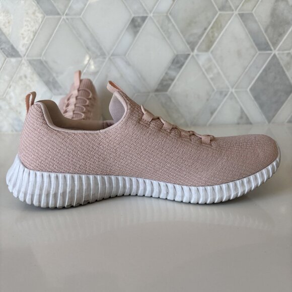 8.5 Charlize Pink Textile Padded Sole Slip On Lace Decor Pull Low Top Sneaker - Picture 6 of 11
